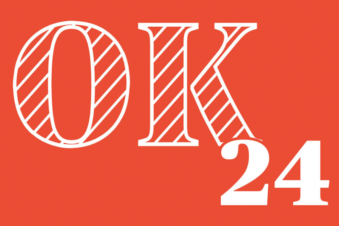 Ok-24 logo på rød baggrund